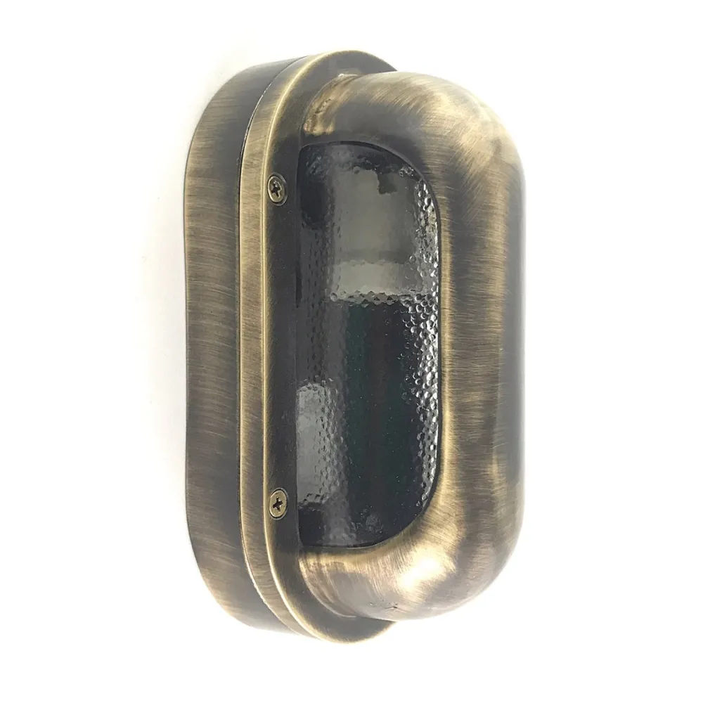 Andromeda Außenwandleuchte Maritim Glas Messing E27 IP64 H: 23 cm* Außenwandleuchten|Feuchtraumleuchten