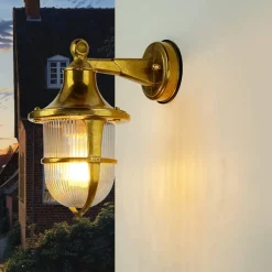 Lido Außenwandleuchte Maritim Rustikal aus Messing Glas* Metall Lampen|Messinglampen