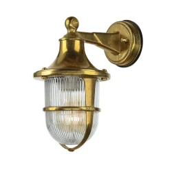 Lido Außenwandleuchte Maritim Rustikal aus Messing Glas* Metall Lampen|Messinglampen