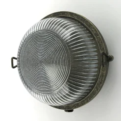 Andromeda Außenwandleuchte Messing Glas D: 17,5 cm IP64 E27 rund* Außenwandleuchten|Messinglampen