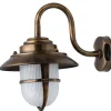 Outlet Lido Außenwandleuchte Messing Maritim IP64 Hof Terrasse