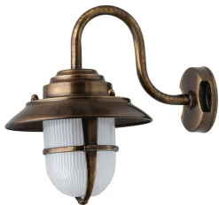 Outlet Lido Außenwandleuchte Messing Maritim IP64 Hof Terrasse