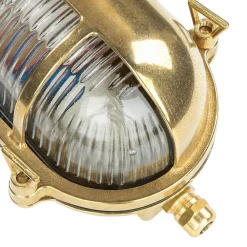 Lido Außenwandleuchte Messing oval IP64 Maritim Haustür* Metall Lampen|Messinglampen