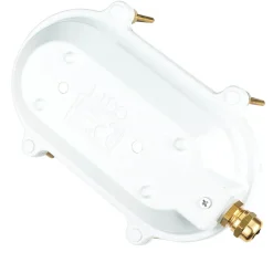 Lido Außenwandleuchte Messing Riffelglas Maritim Weiß* Rustikale Lampen|Metall Lampen