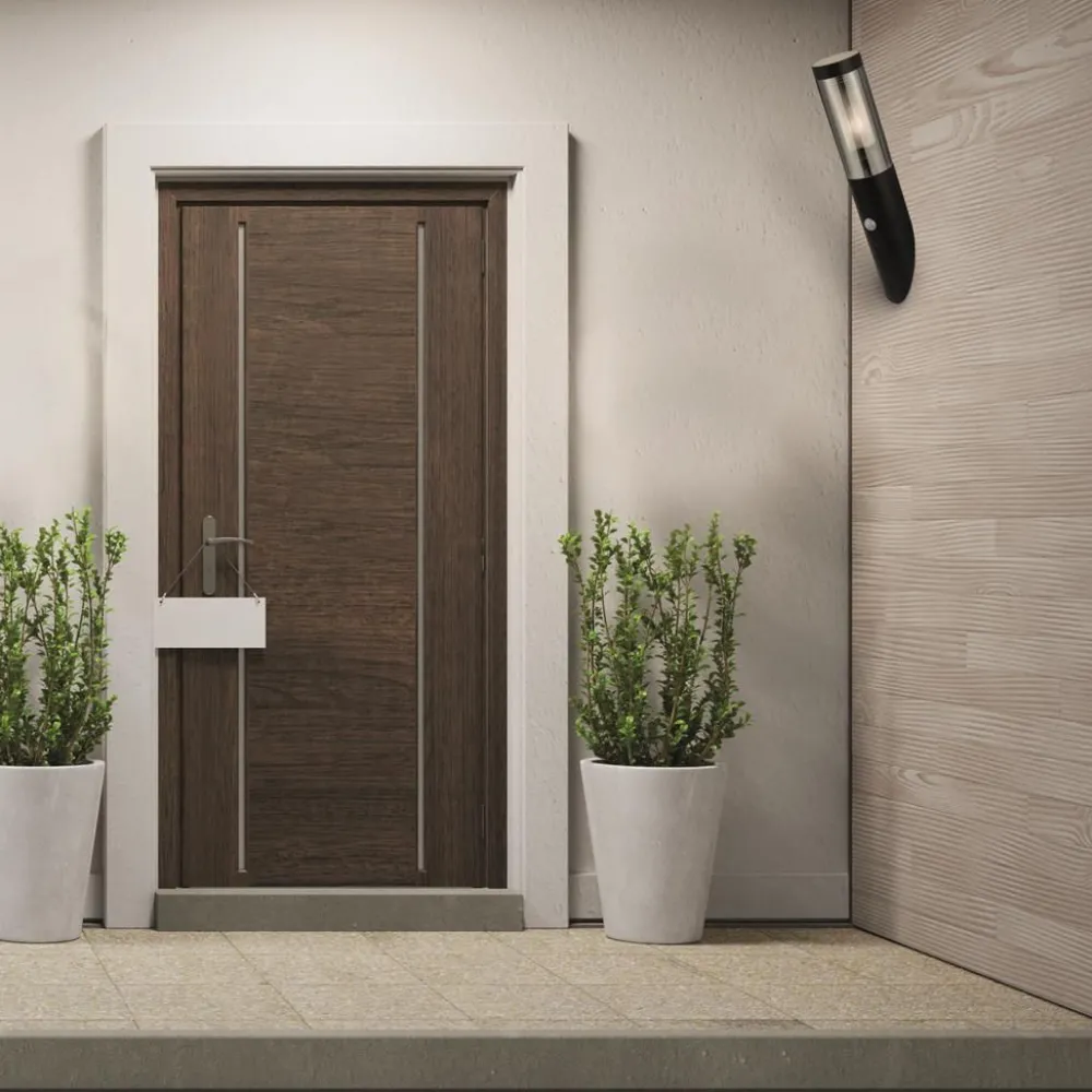 Searchlight Außenwandleuchte mit Bewegungsmelder IP44 E27 Edelstahl* Moderne Außenleuchten|Außenwandleuchten