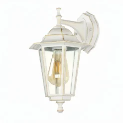 Easylight Außenwandleuchte PARIS Weiß Gold hängend Landhausstil* Rustikale Lampen|Rustikale Außenleuchten