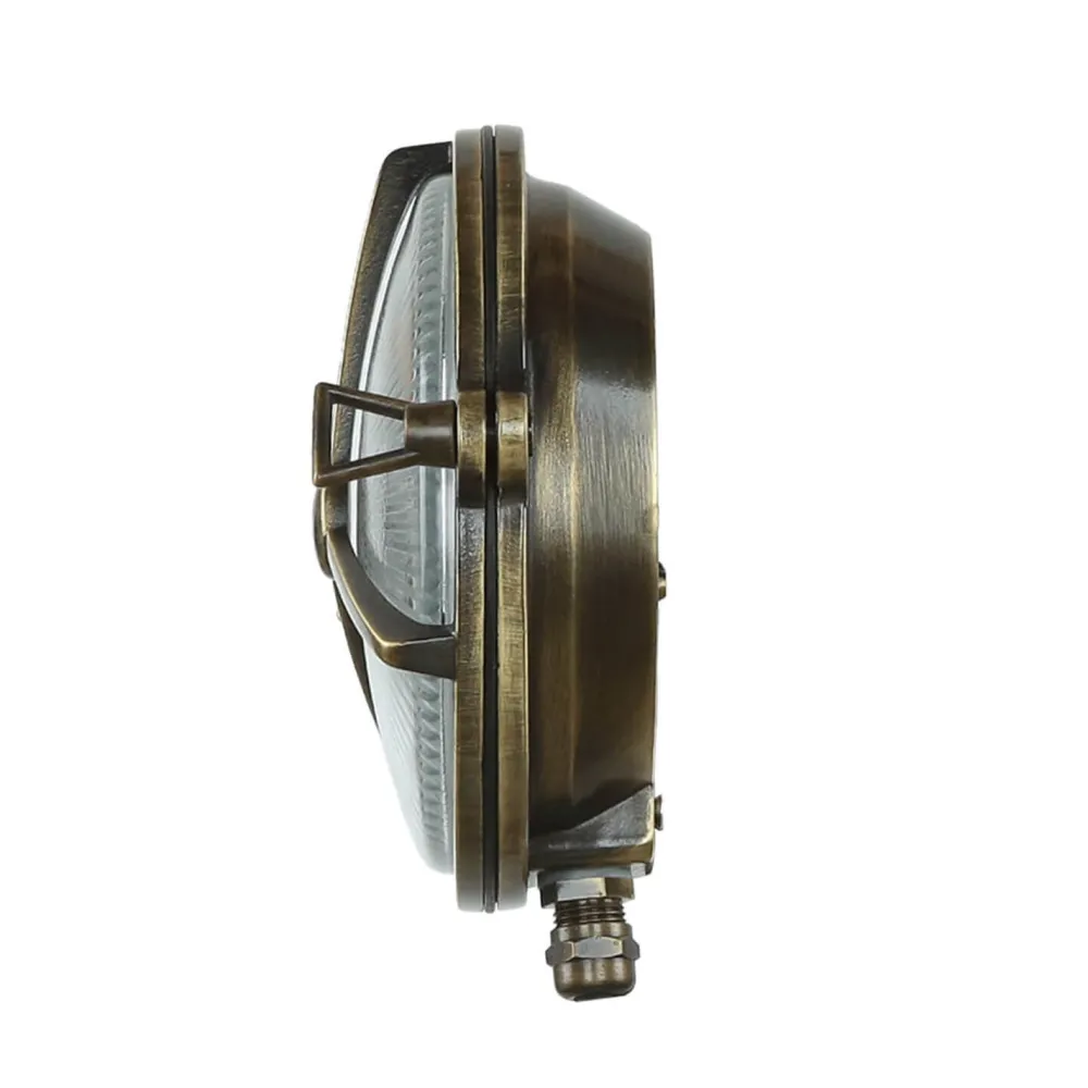 New Lido Außenwandleuchte Rund Messing Glas Maritim IP64 Haus