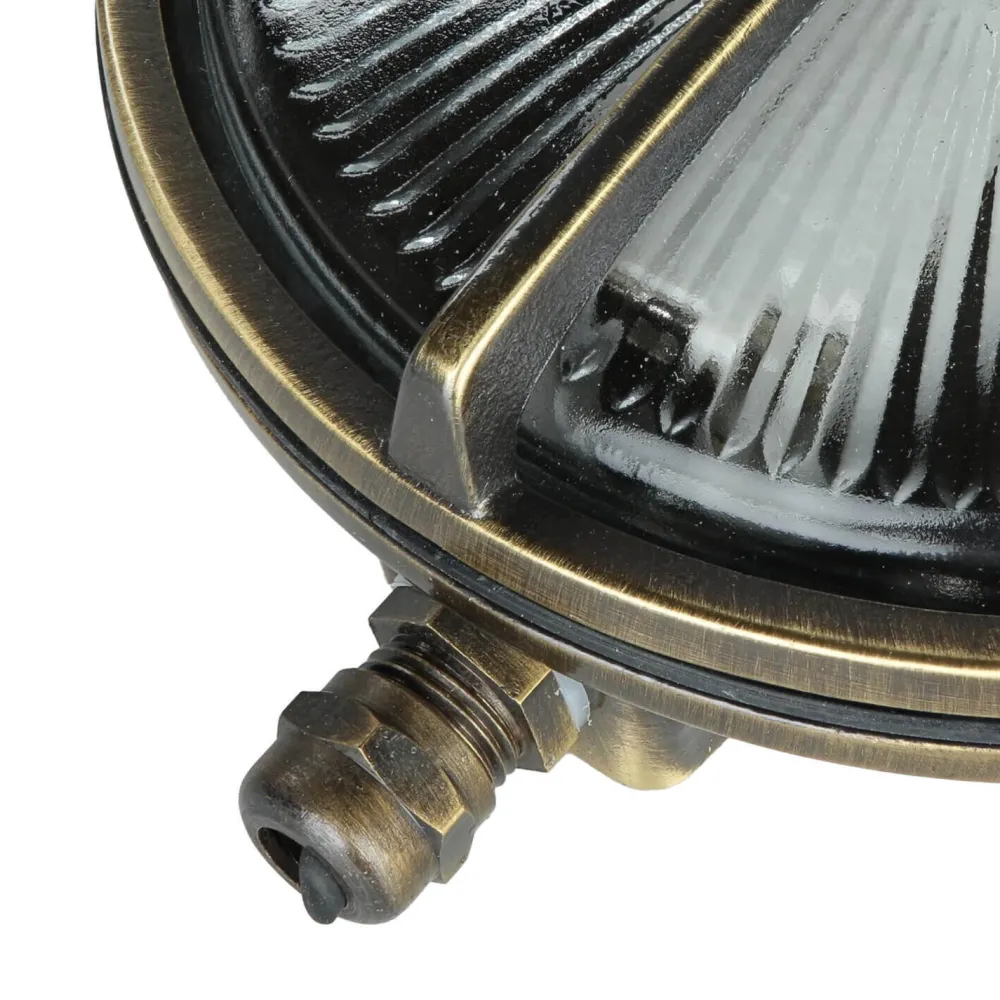 New Lido Außenwandleuchte Rund Messing Glas Maritim IP64 Haus