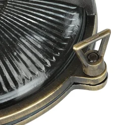 New Lido Außenwandleuchte Rund Messing Glas Maritim IP64 Haus