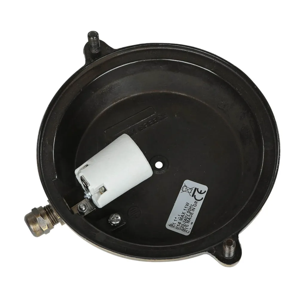 New Lido Außenwandleuchte Rund Messing Glas Maritim IP64 Haus