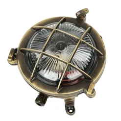 Hot Lido Außenwandleuchte Rund Messing Haus Terrasse Maritim