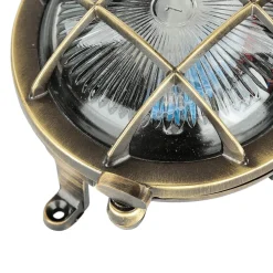 Hot Lido Außenwandleuchte Rund Messing Haus Terrasse Maritim