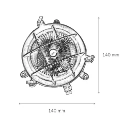 Hot Lido Außenwandleuchte Rund Messing Haus Terrasse Maritim