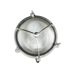 Lido Außenwandleuchte Rund Nickel Echt-Messing Maritim* Außenwandleuchten|Rustikale Lampen