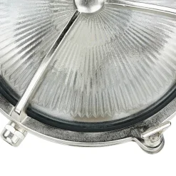 Lido Außenwandleuchte Rund Nickel Echt-Messing Maritim* Außenwandleuchten|Rustikale Lampen