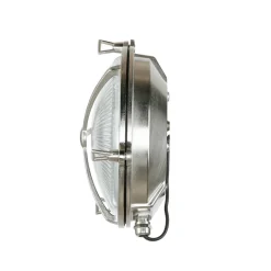 Lido Außenwandleuchte Rund Nickel Echt-Messing Maritim* Außenwandleuchten|Rustikale Lampen