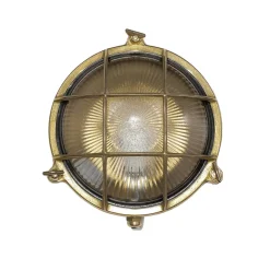 New Lido Außenwandleuchte Rund Terrasse Haus Messing Maritim