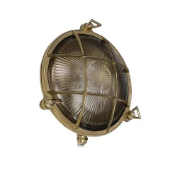 New Lido Außenwandleuchte Rund Terrasse Haus Messing Maritim