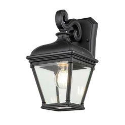 Elstead Außenwandleuchte Schwarz H: 33,4 cm IP44 Vintage Design* Metall Lampen|Vintage Lampen