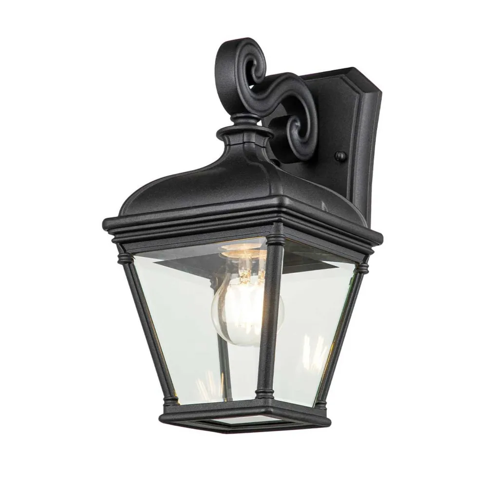 Elstead Außenwandleuchte Schwarz H: 33,4 cm IP44 Vintage Design* Metall Lampen|Vintage Lampen