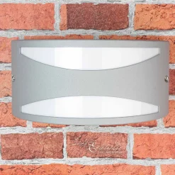 Online Lido Außenwandleuchte Silber aus Aluminium E27 LIMNOS