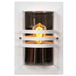 Outlet Außenwandleuchte Weiß IP44 E27 H:33 cm Terrasse Garten