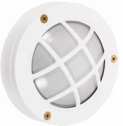 Sale Lido Außenwandleuchte Weiß Messing massiv D: 14 cm rund IP64