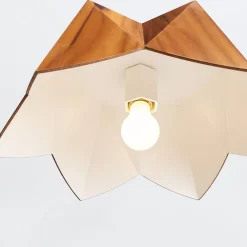 Elstead Außergewöhnliche Hängelampe Holz Furnier Teak B: 46 cm E27* Hängelampen|Bürolampen