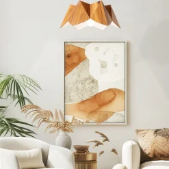 Elstead Außergewöhnliche Hängelampe Holz Furnier Teak B: 46 cm E27* Hängelampen|Bürolampen