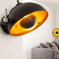 New Invicta Interior Außergewöhnliche Wandlampe Retro rund E27