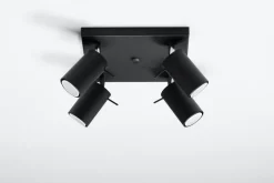 Sollux Aufbau Spotstrahler ETNA in Schwarz 4-flmg* Deckenleuchten|Spots
