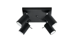 Sollux Aufbau Spotstrahler ETNA in Schwarz 4-flmg* Deckenleuchten|Spots