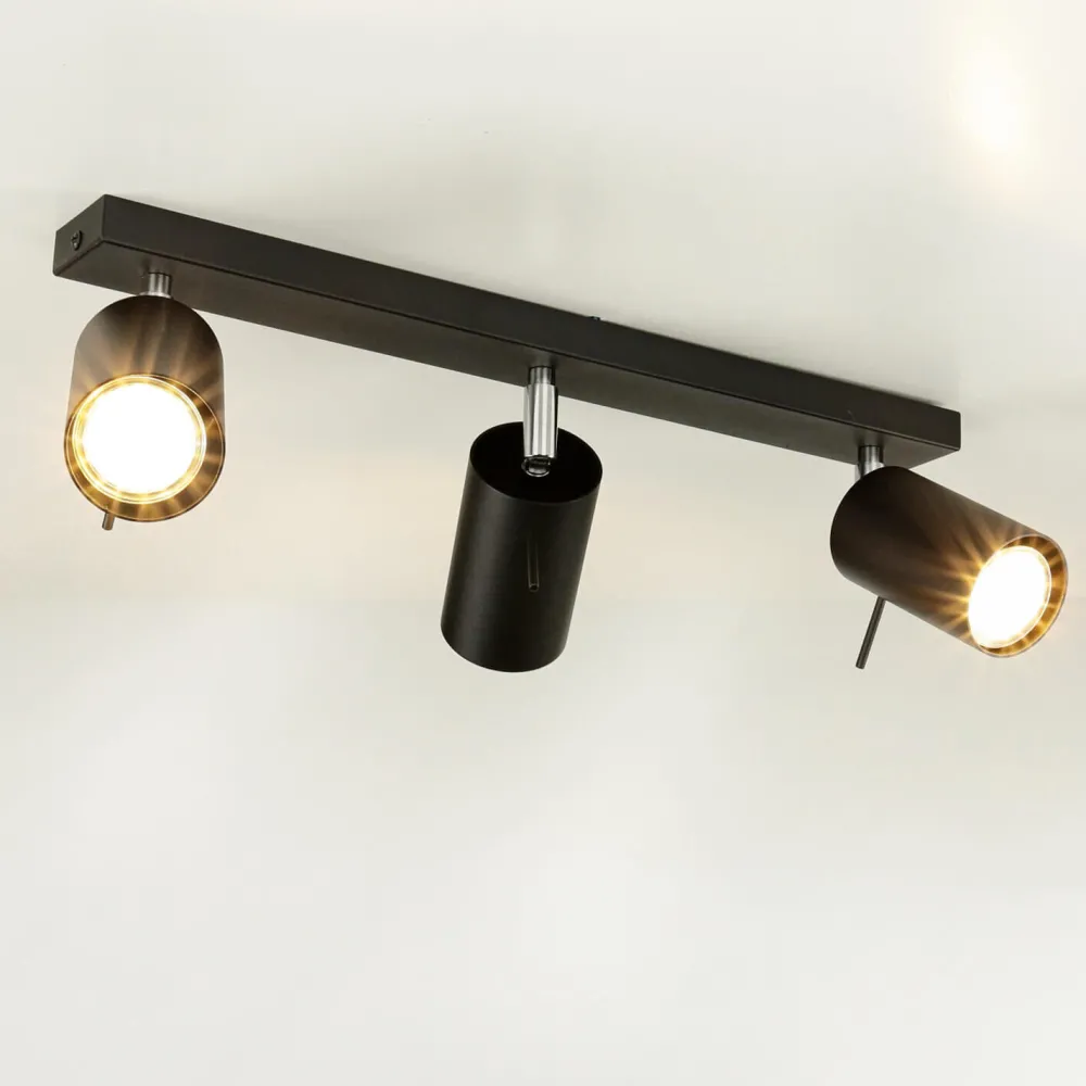 Sollux Aufbau Spotstrahler ETNA in Schwarz 3-flmg* Wohnzimmerlampen|Moderne Lampen