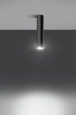 Sollux Aufbauleuchte Schwarz Ø6cm H:30cm GU10 Metall LUTATIA* Moderne Lampen|Küchenlampen