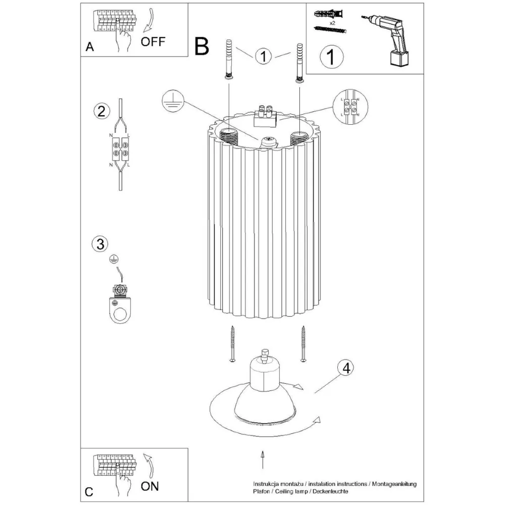 Sale Sollux Aufbauspot Schwarz klein GU10 Ø 6,5 cm H: 10 cm Aluminium