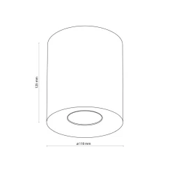 Outlet TK Lighting Aufbauspot Weiß Metall Ø 11 cm rund GU10 Zeitlos