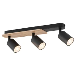 TK Lighting Aufbaustrahler 3-flammig GU10 51 cm Metall Holz Modern