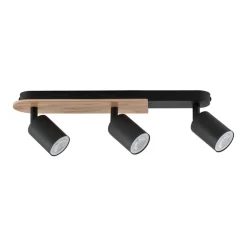 TK Lighting Aufbaustrahler 3-flammig GU10 51 cm Metall Holz Modern