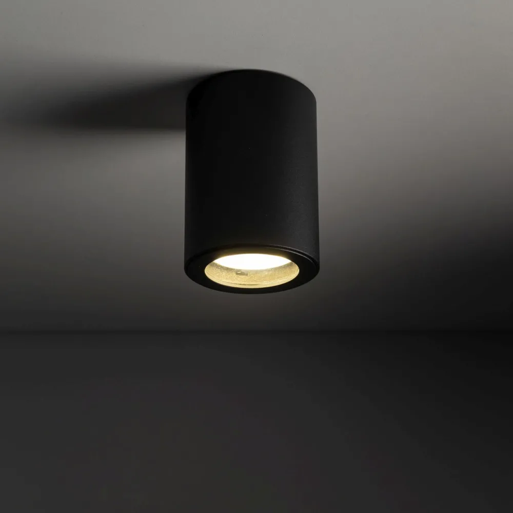 TK Lighting Aufbaustrahler Schwarz Metall IP44 Ø6,5 cm GU10 Aufputz* Metall Lampen|Feuchtraumleuchten