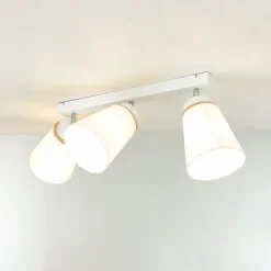 Lamkur Aufbaustrahler Schwenkbar Weiß Holz Deckenstrahler