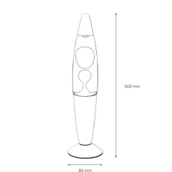 Easylight Auffallende Lavalampe Rot Transparent H:36cm TIMMY* Retro Lampen|Lavalampen