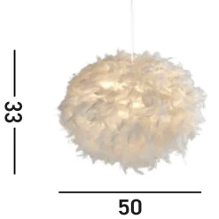 Searchlight Auffällige Pendelleuchte Federn 50 cm rund E27 in Weiß* Wohnzimmerlampen|Metall Lampen