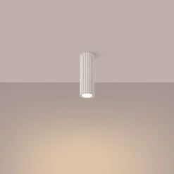 Sollux Aufputz Deckenspot GU10 Ø 6,5 cm H: 20 cm in Creme Modern Alu* Flurlampen|Küchenlampen