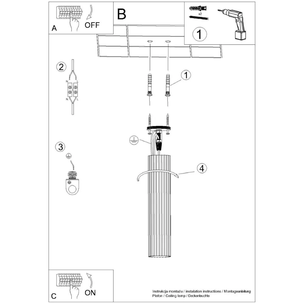 Sale Sollux Aufputz Deckenspot GU10 H: 40 cm Ø 6,5 cm in Gold Modern