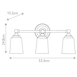 New Elstead Bad Lampe Spiegel 53,3 cm breit IP44 mit 3x G9 LED 3000 K warm