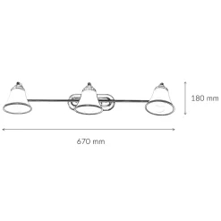 Easylight Bad Wandlampe 3xE14 67cm drehbar Jugendstil GRANDO* Küchenlampen|Glaslampen