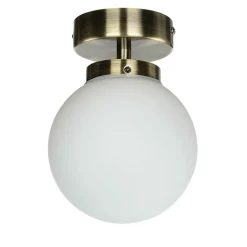 Easylight Badezimmerlampe Decke in Messing Weiß Glas Kugel* Wohnzimmerlampen|Glaslampen