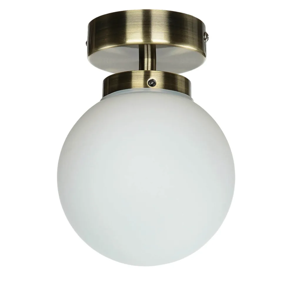 Easylight Badezimmerlampe Decke in Messing Weiß Glas Kugel* Wohnzimmerlampen|Glaslampen