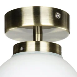 Easylight Badezimmerlampe Decke in Messing Weiß Glas Kugel* Wohnzimmerlampen|Glaslampen