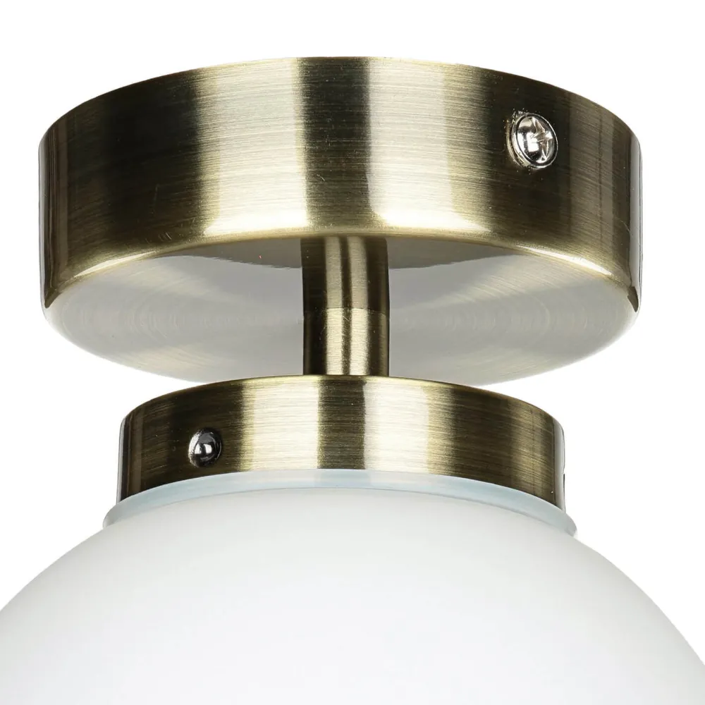 Easylight Badezimmerlampe Decke in Messing Weiß Glas Kugel* Wohnzimmerlampen|Glaslampen